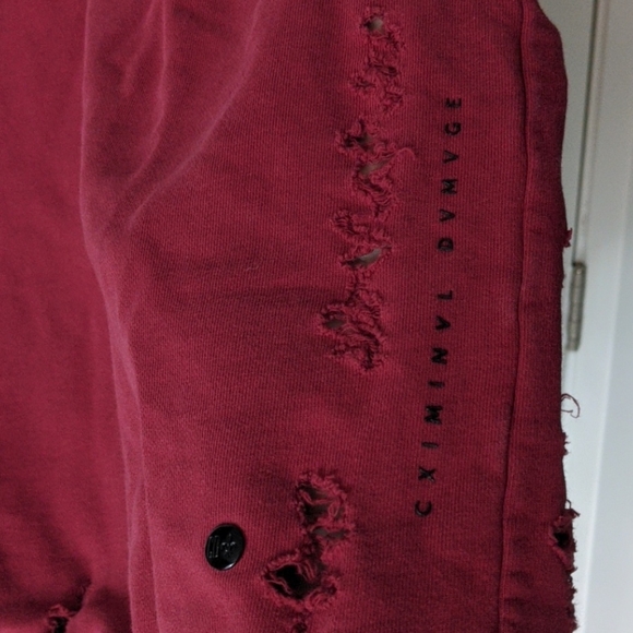 Criminal Damage distressed red crewneck - Picture 5 of 5